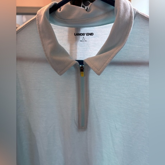Lands End lightweight Summer Shirt/Polo-light blue-Size L - Picture 5 of 5